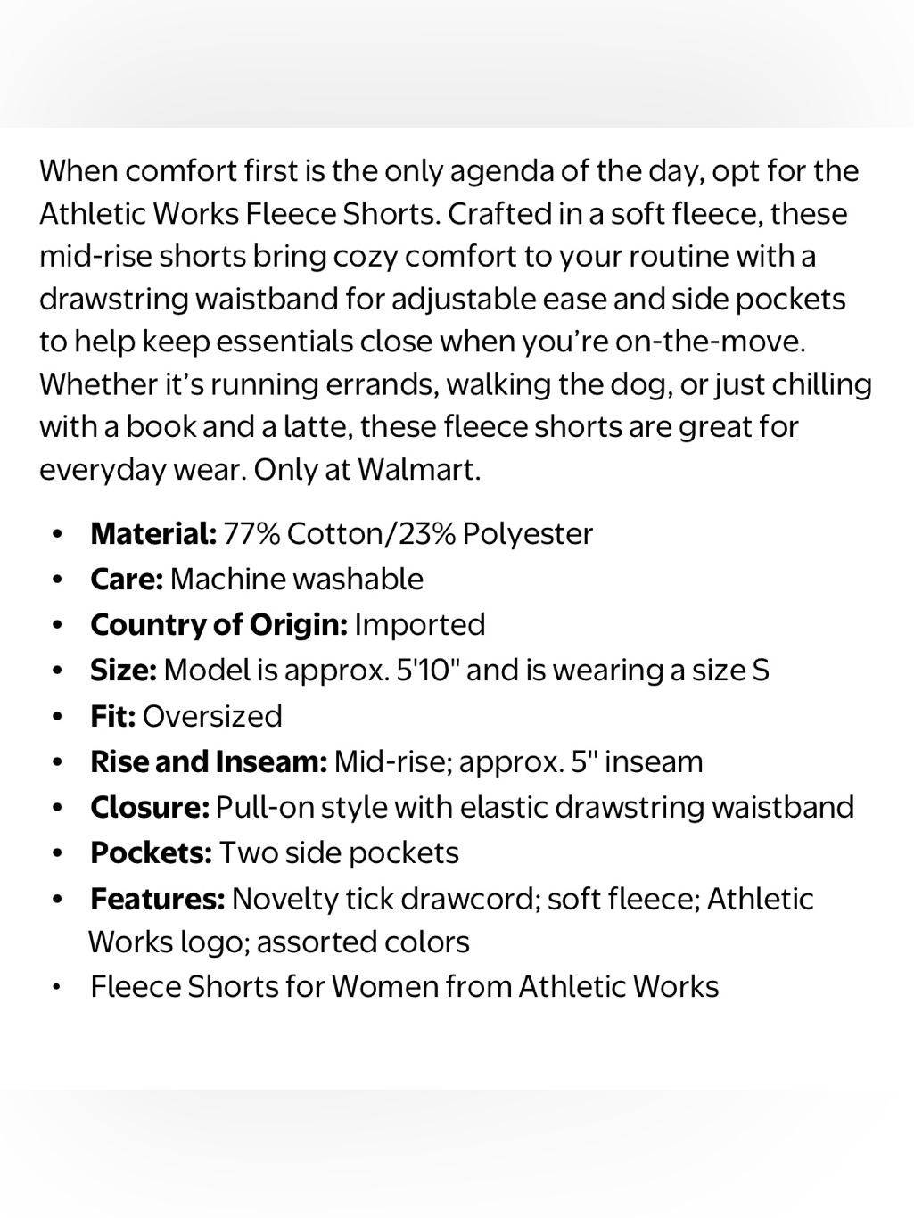 Nwt Athletic Works Women's Maroon Drawstring Fleece Athletic Shorts — image 6 of 7